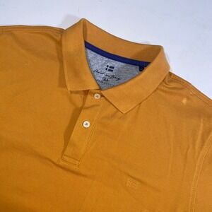Christian Berg Pima Cotton Polo Shirt Mens XL Mustard Gold‎ Casual Short Sleeve